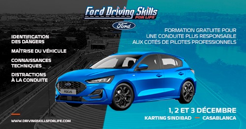 Ford organise à Casablanca la 3ème édition du programme de formation à la sécurité routière « Ford Driving Skills For Life »