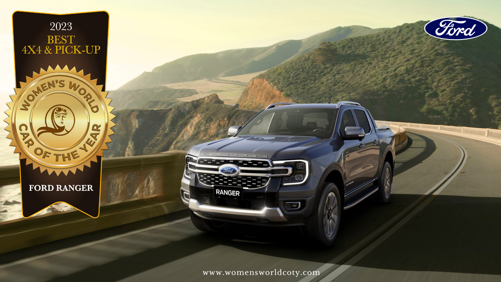 WOMEN'S WORLD DÉSIGNE LE TOUT NOUVEAU FORD RANGER COMME LE MEILLEUR 4X4 ET PICK-UP DE L’ANNÉE.